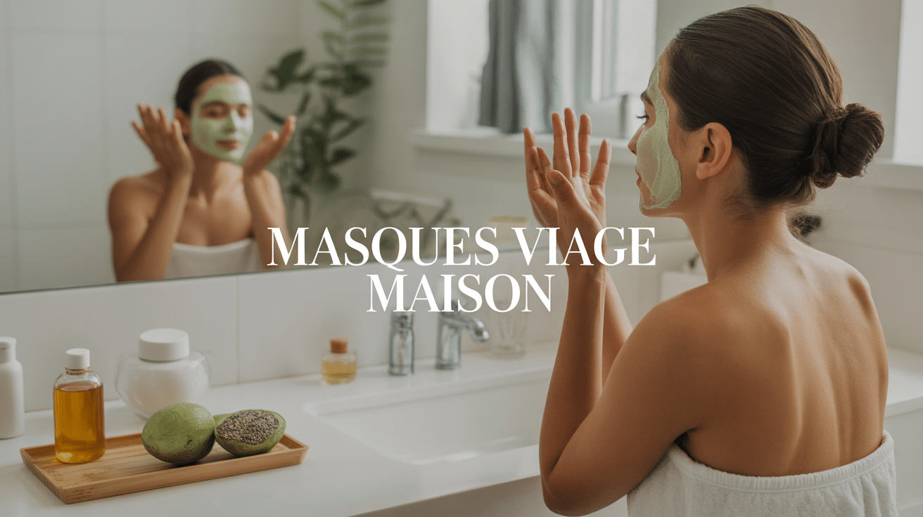 femme appliquant masque visage maison ingredients naturels