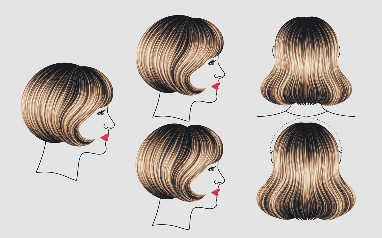 Vue technique coupe boule femme