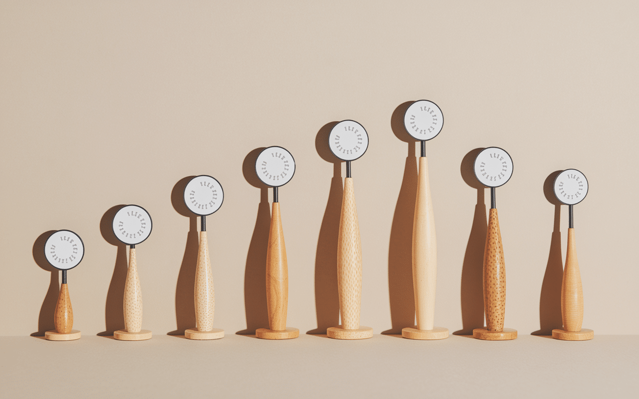 Différentes tailles de brossettes interdentaires alignées