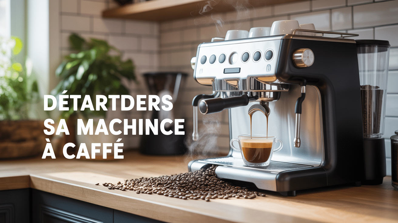 Machine à café moderne avec vapeur et grains