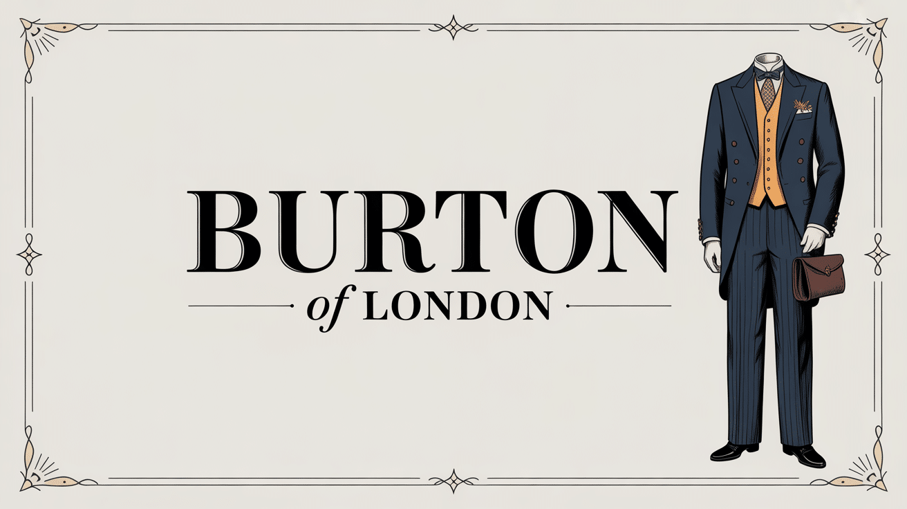 Illustration costume vintage britannique Burton of London