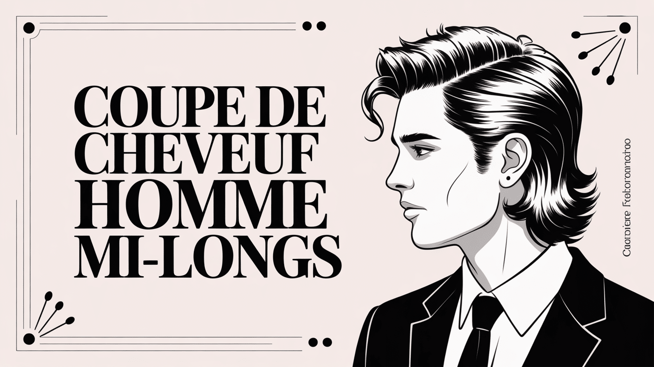 Homme avec cheveux mi-longs ondulés et coiffure moderne
