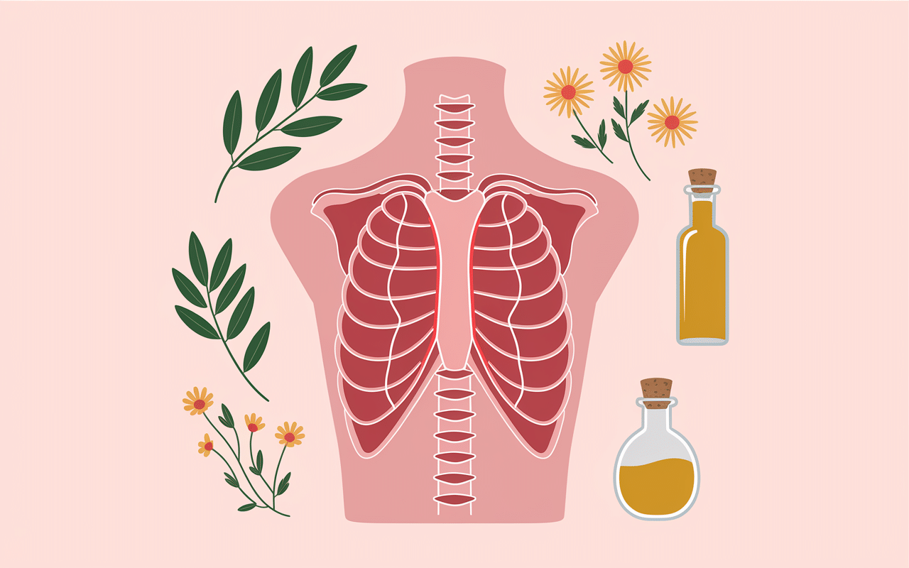 Illustration médicale douleur intercostale remède grand-mère