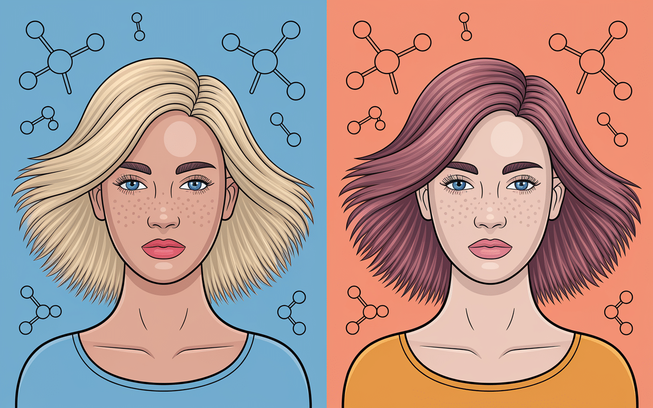 Cheveux blonds virant au cuivré après bétadine