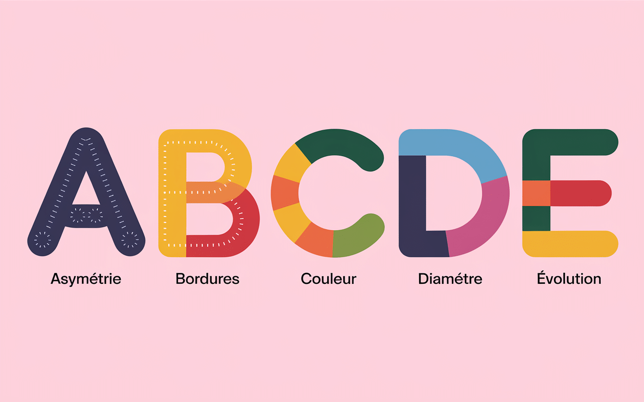 Diagramme méthode ABCDE pour grains de beauté