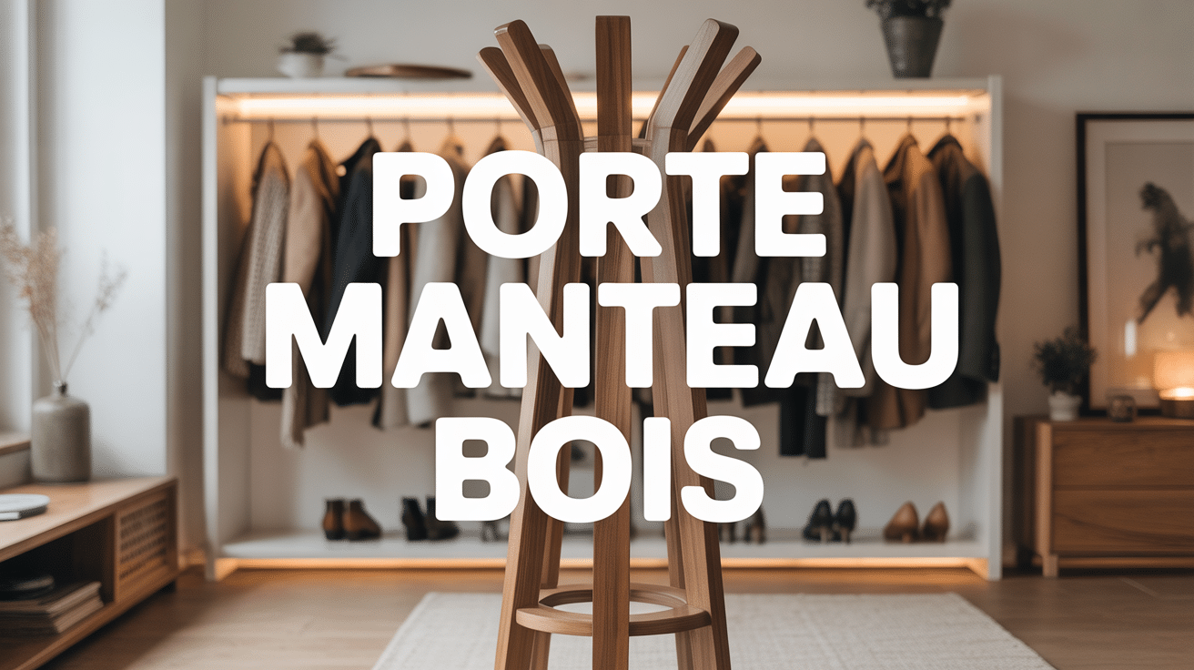 Porte manteau bois moderne avec manteaux