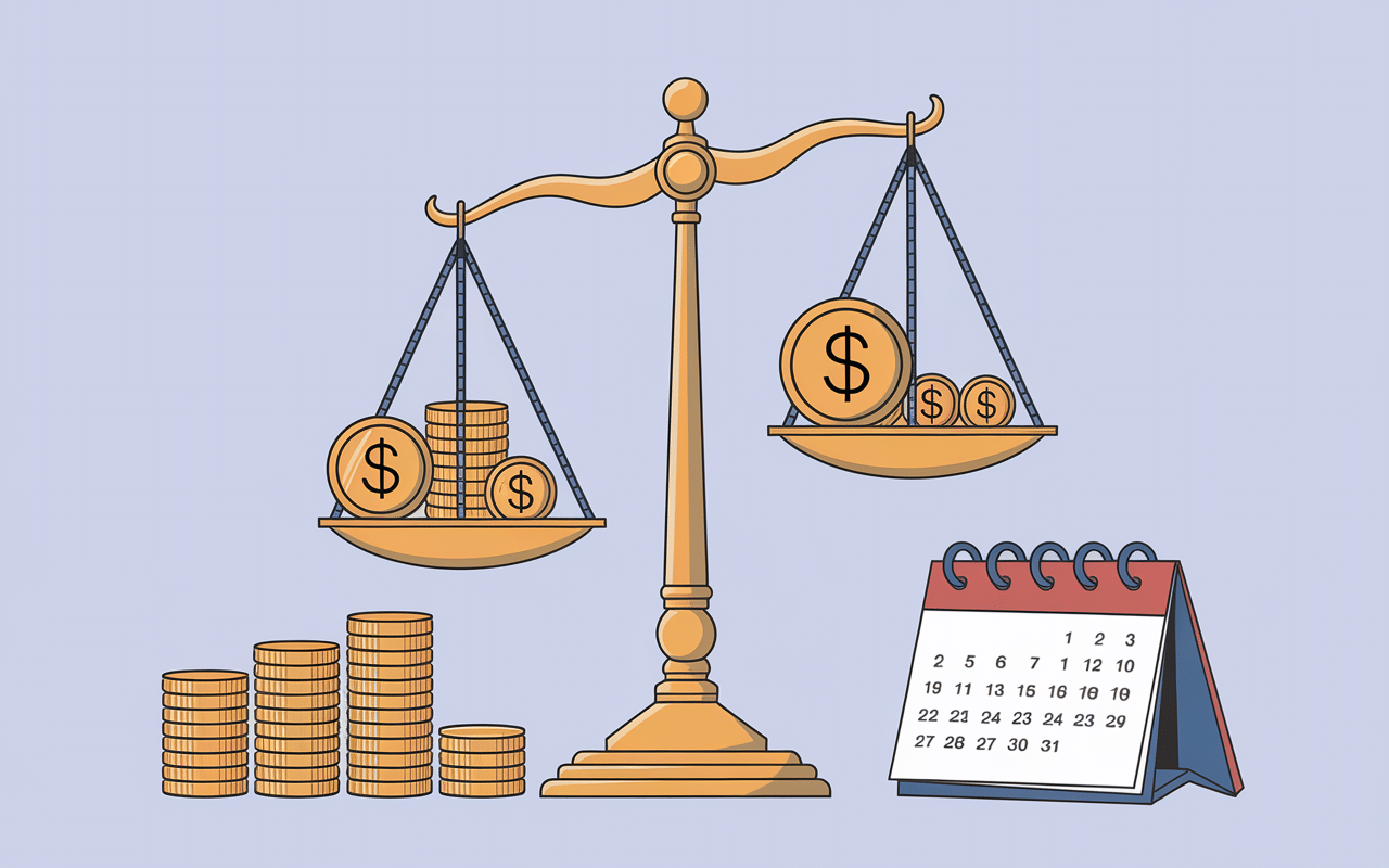 Balance illustrant abonnements et économies