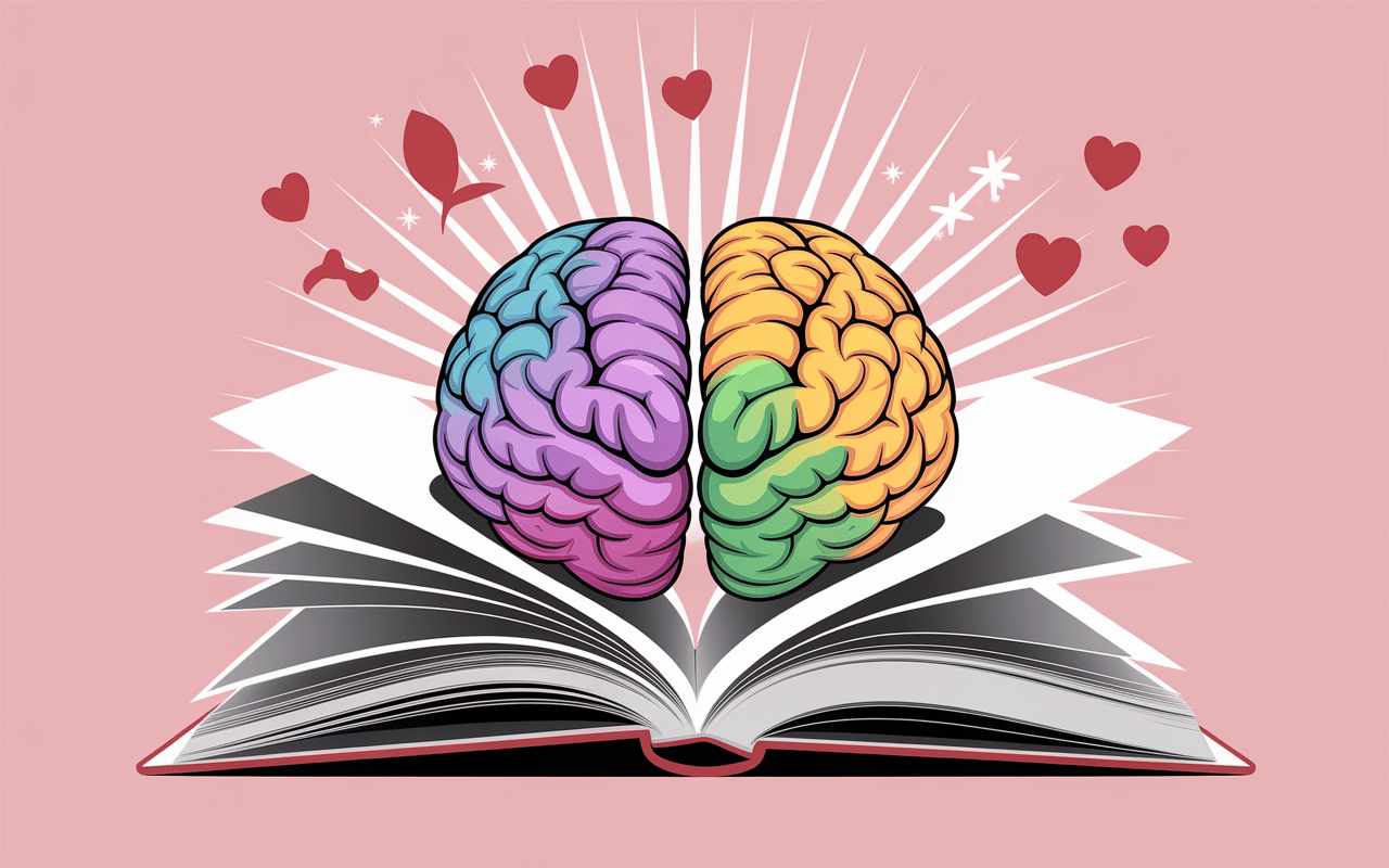 Papillons colorés et cerveau stylisé du magazine