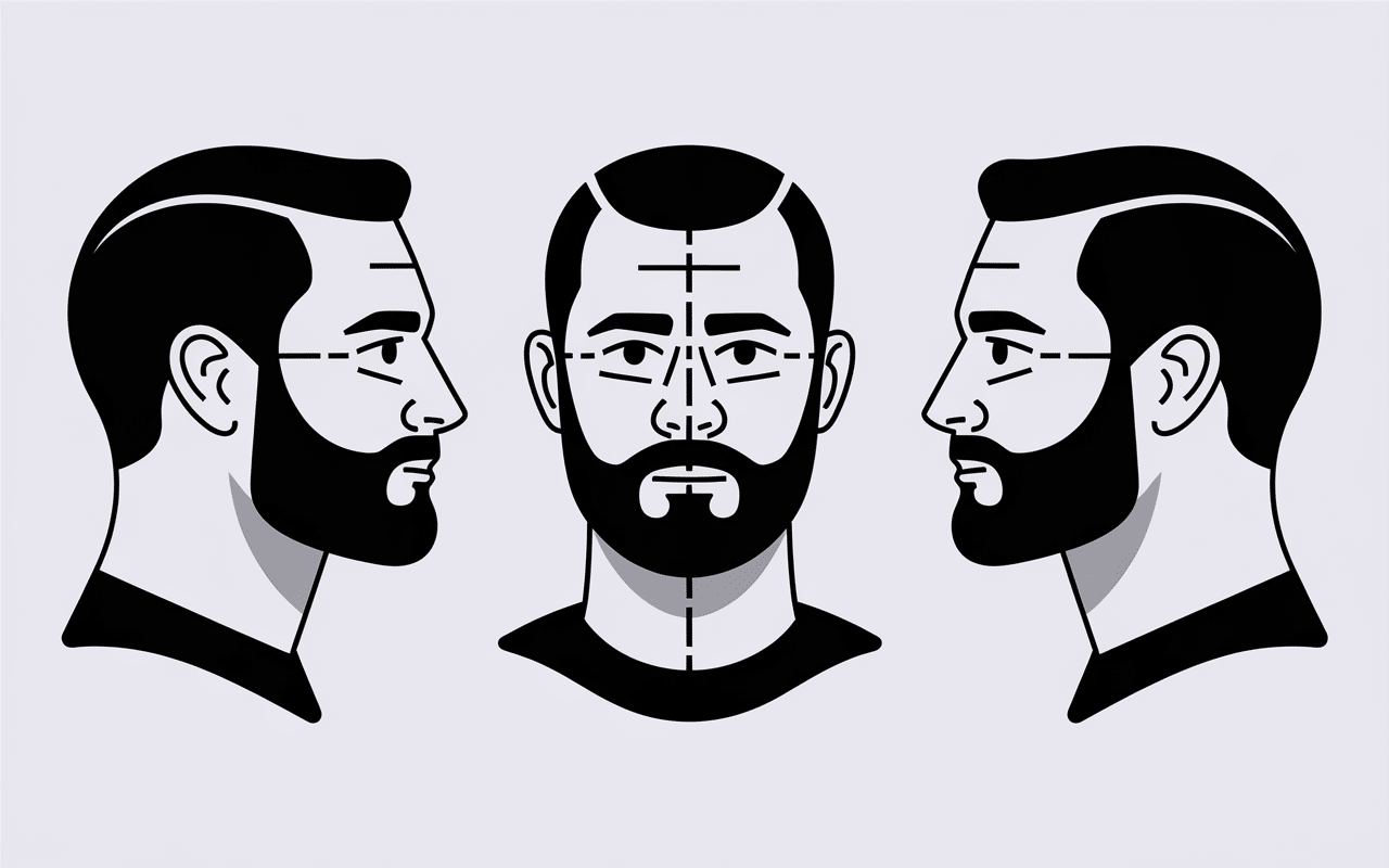 Illustration dégradé taper haut schématique