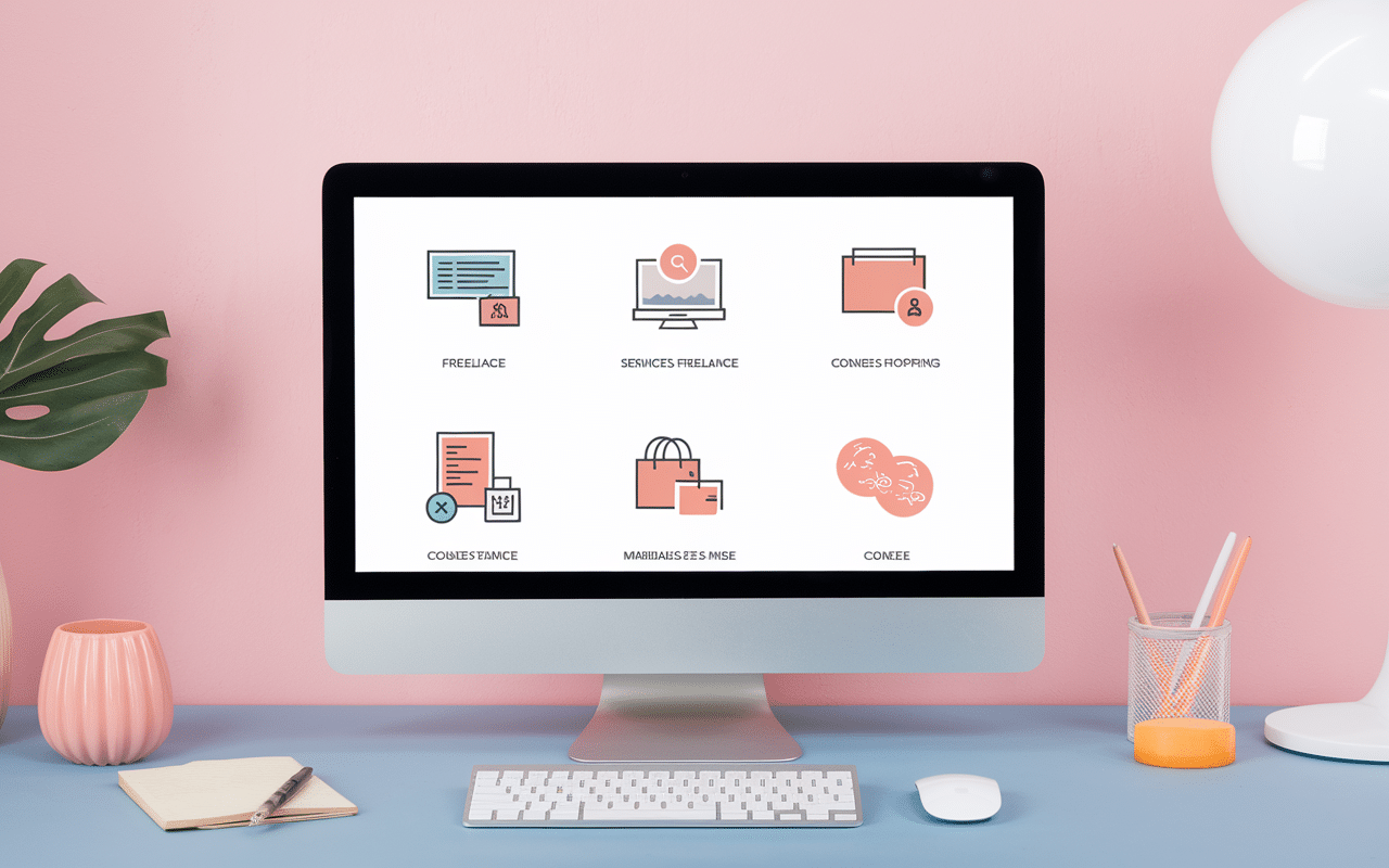 Interface web de Tinamania avec services freelance