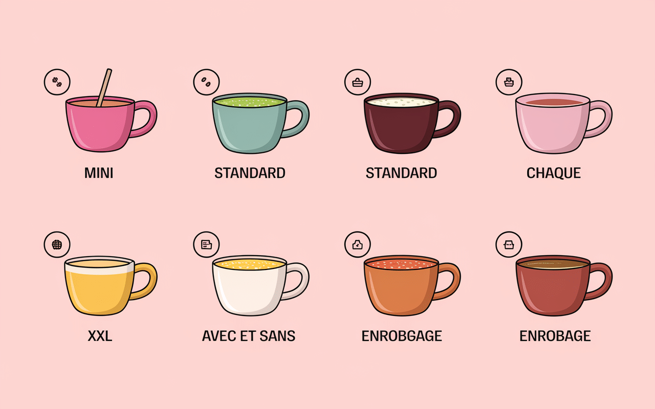 Comparatif type calorie dans une sucette avec et sans enrobage