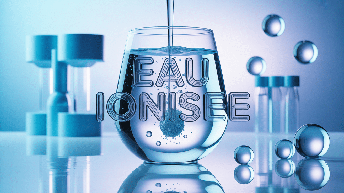 Vue d'ensemble eau ionisée avec électrolyseur