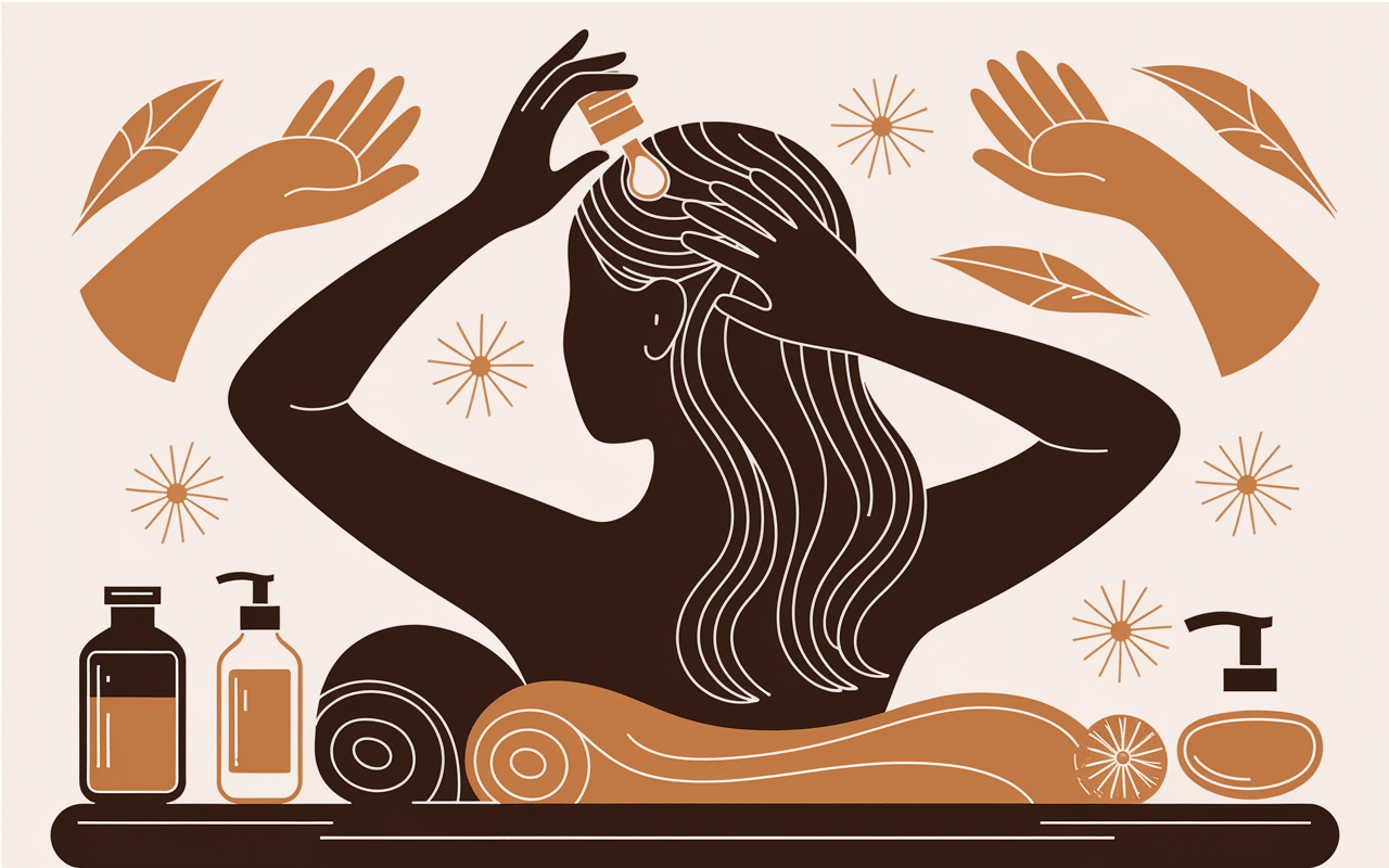 application huile d ortie cheveux femme massage