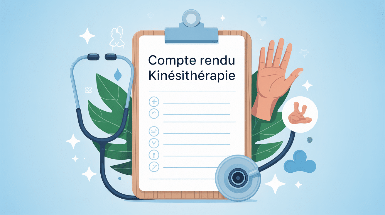 compte rendu kiné exemple illustration feuille bilan