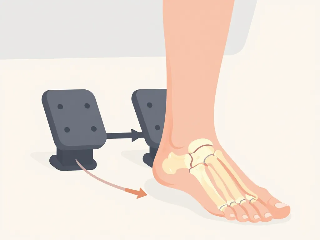 Conduire après fracture du calcanéum, schéma impact pied et pédales