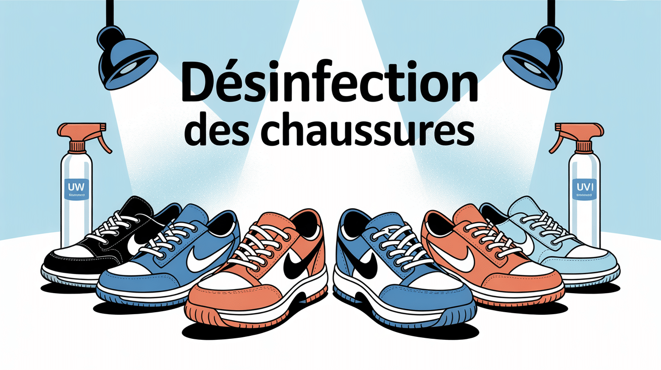 désinfecter les chaussures, visuel hygiène vectoriel