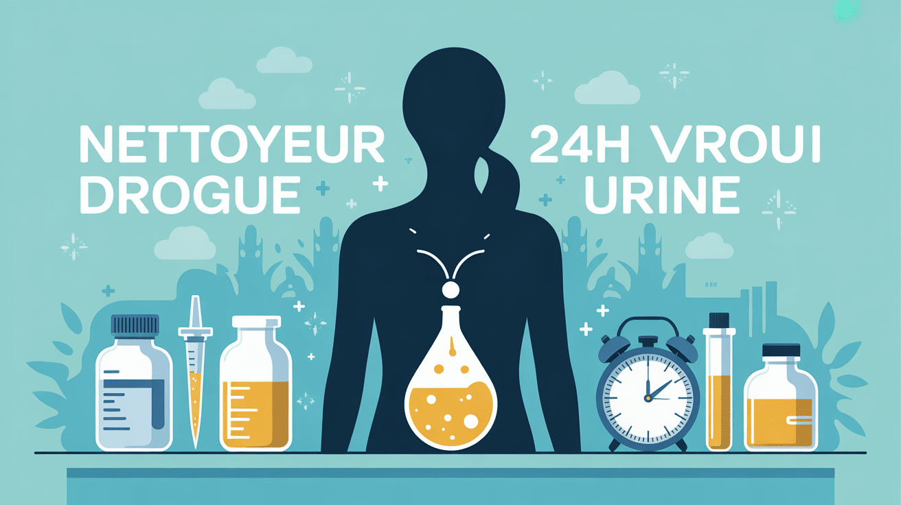 nettoyeur 24h drogue urine, illustration vectorielle test et produits