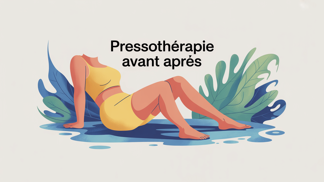 pressothérapie avant après jambes légères illustration