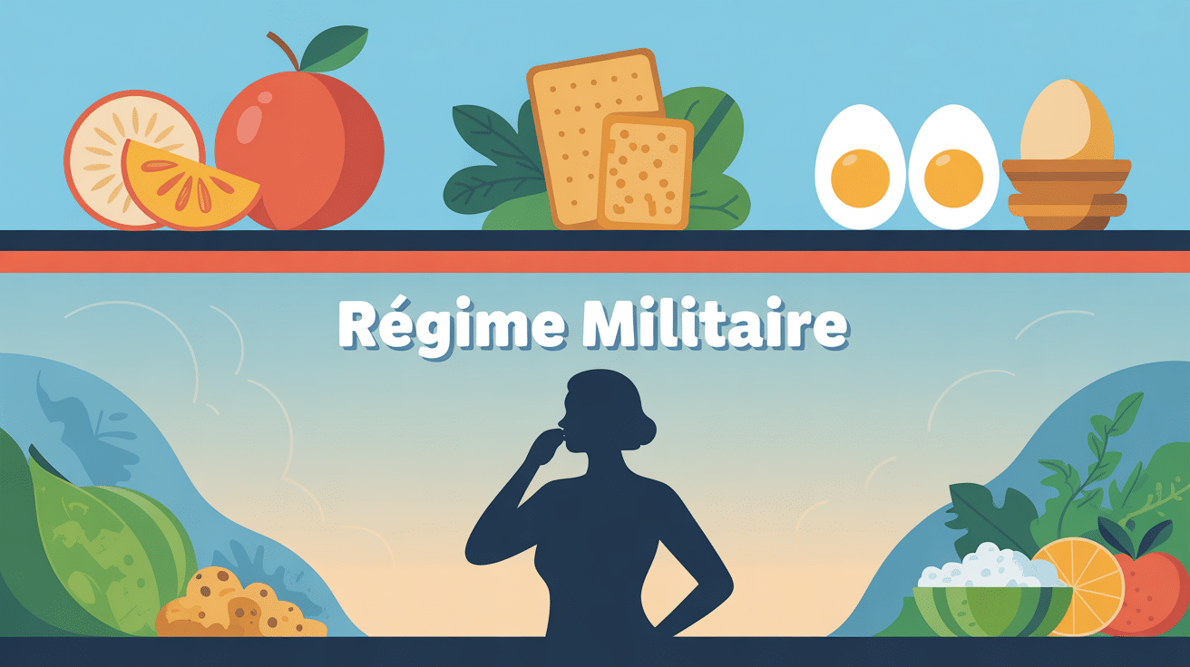 illustration régime militaire perdre 8 kilos en 1 semaine balance aliments