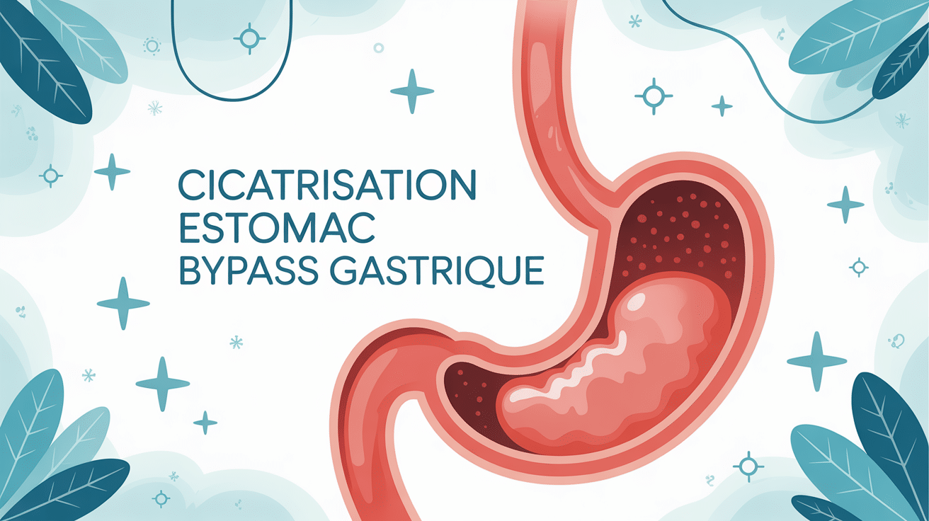 Illustration douce du temps de cicatrisation estomac après bypass