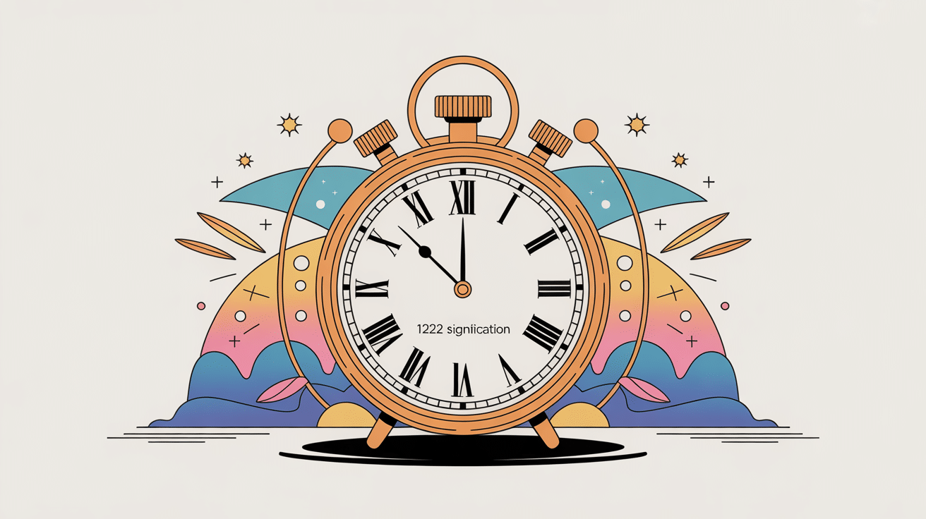 12h22 signification, cadran stylisé avec aura lumineuse