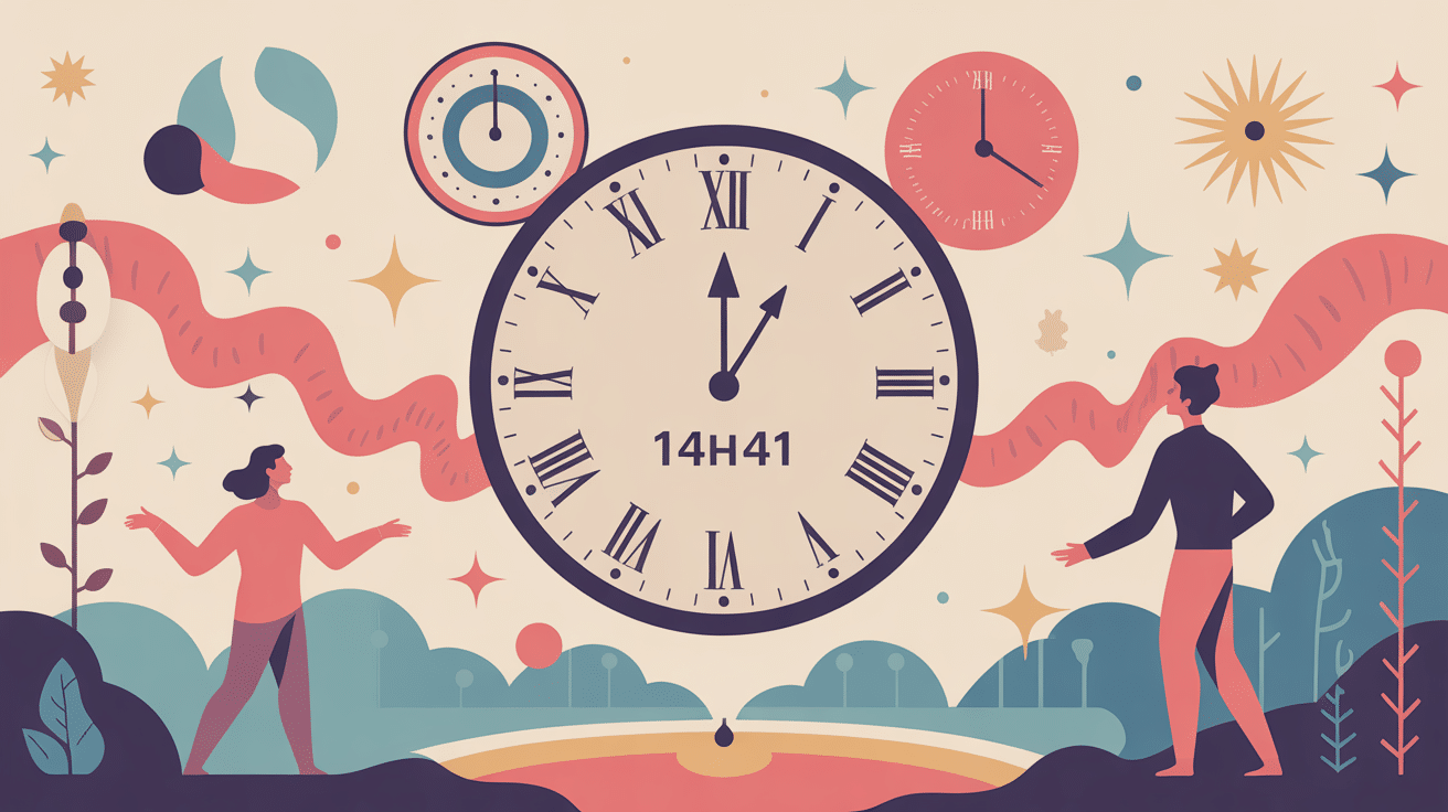 14h41 signification heure miroir inversée horloge énergie spirituelle