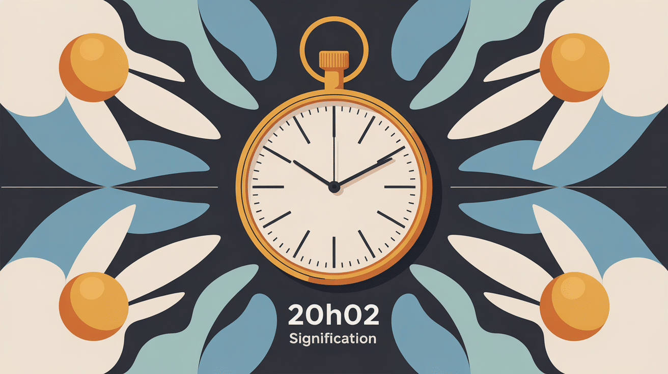 Illustration heure miroir 20h02 signification introspection et équilibre