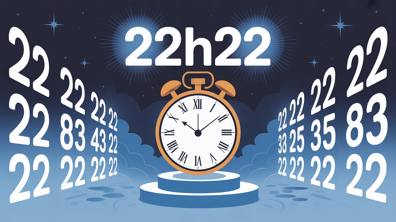 22h22 signification spirituelle et symbole sur horloge