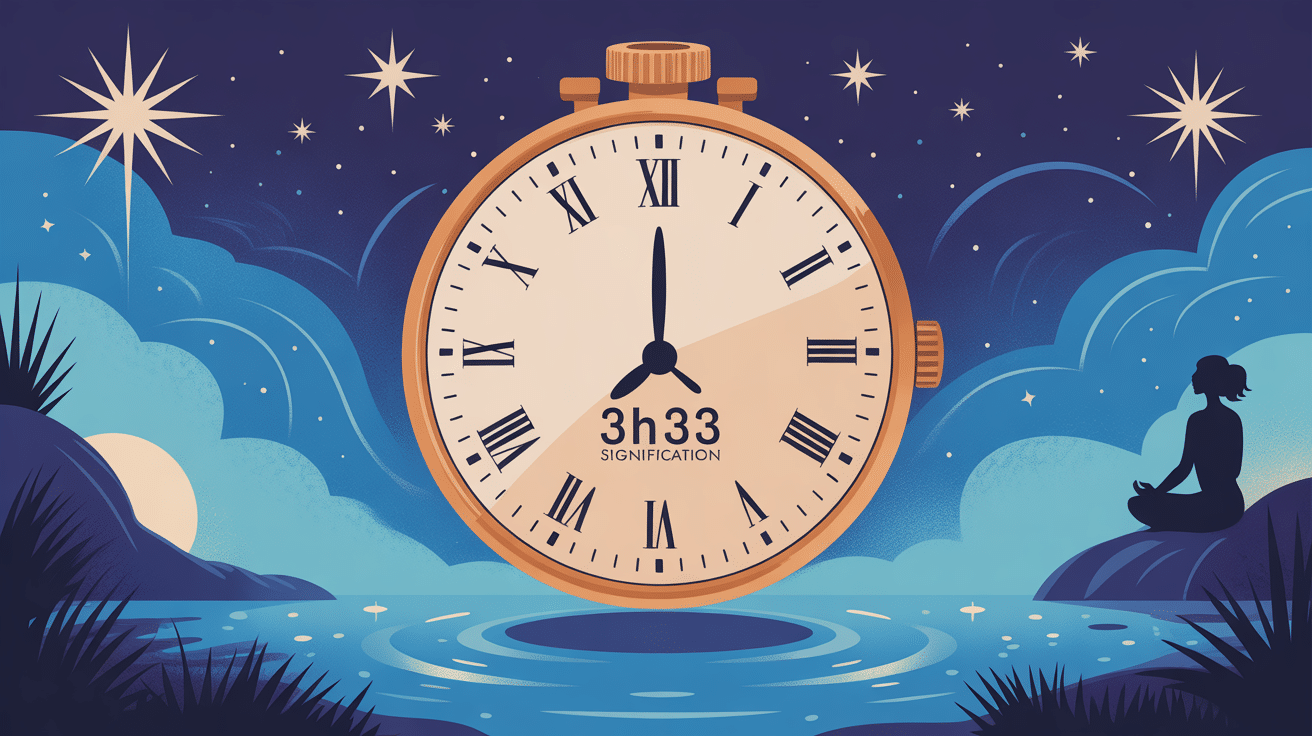 3h33 signification image heure miroir montre stylisée