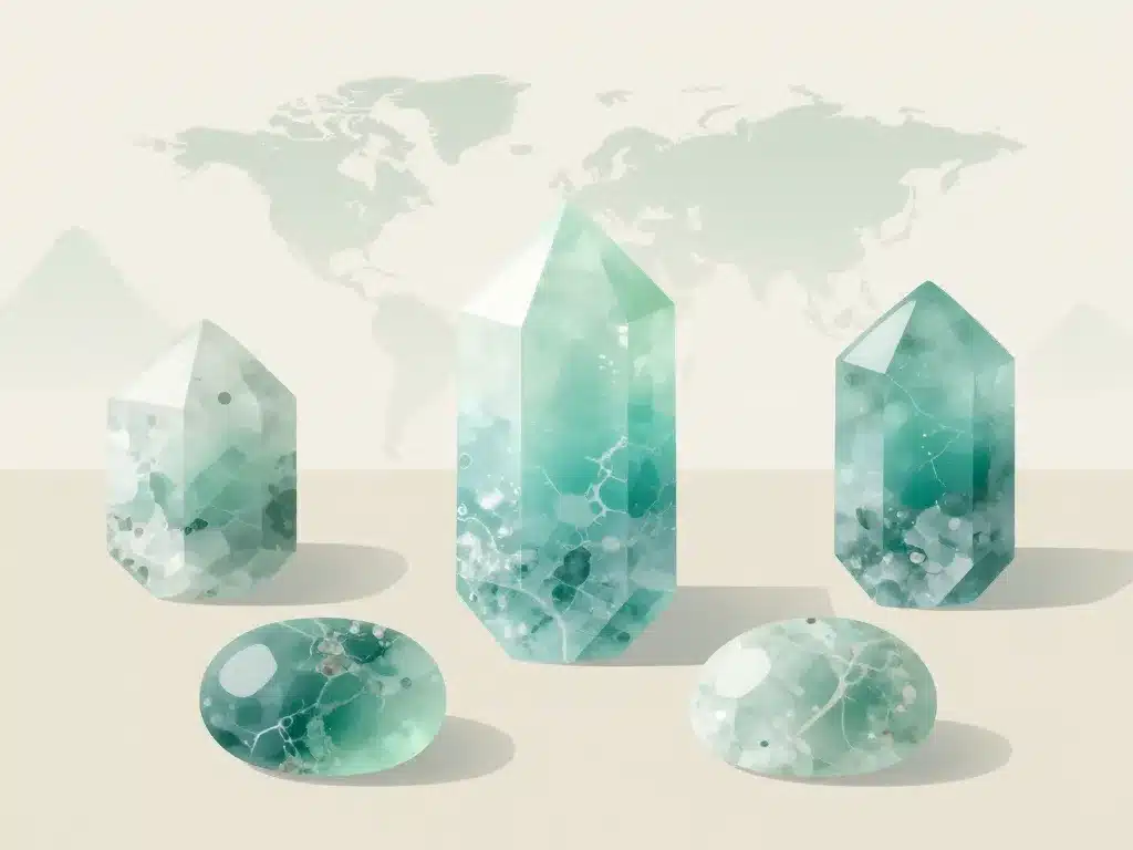 amazonite pierre brute et polie avec zones d'extraction