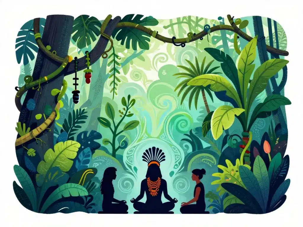 ayahuasca origines composition effets illustration jungle