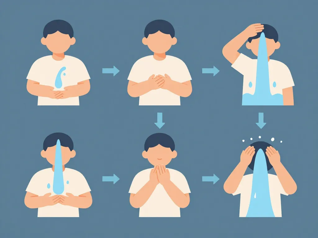 diagramme étapes grande ablution rituel islam