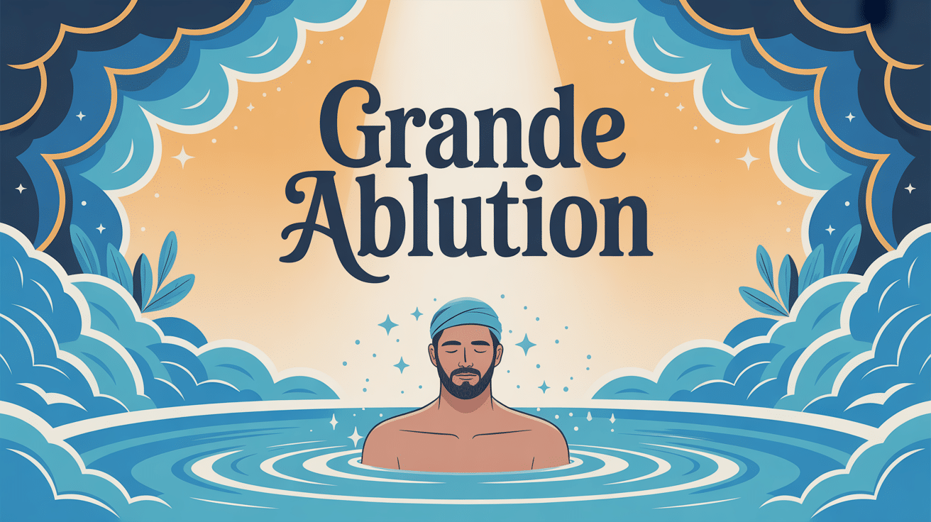 illustration moderne grande ablution islam purification