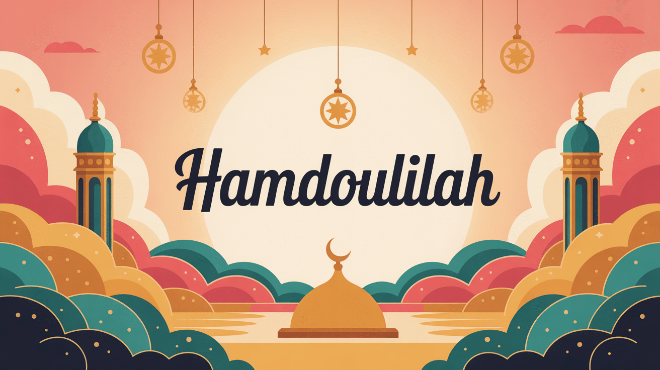 illustration hamdoulilah lumière divine paix intérieure