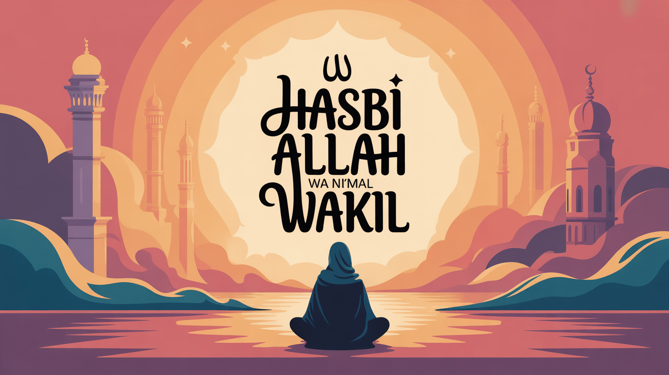 hasbi allah wa ni'mal wakil illustration confiance sérénité