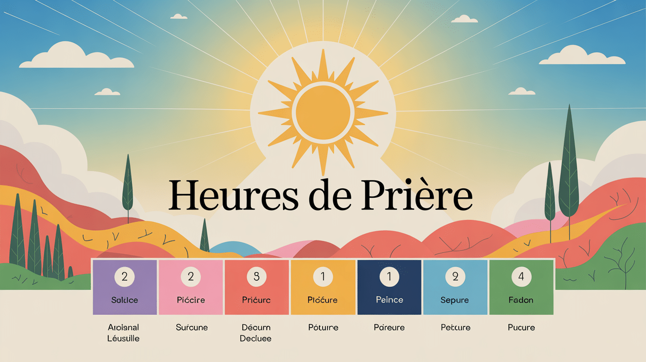 illustration heure de priere cadran solaire et lumière