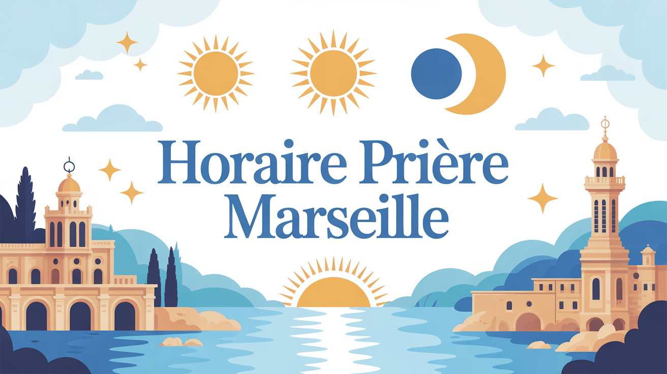 calendrier horaire priere marseille illustration stylisée