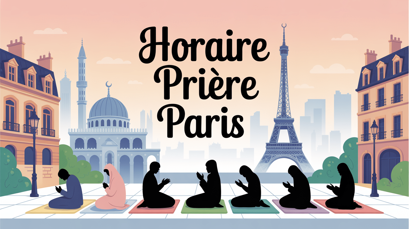 Illustration urbaine stylisée pour horaire priere paris
