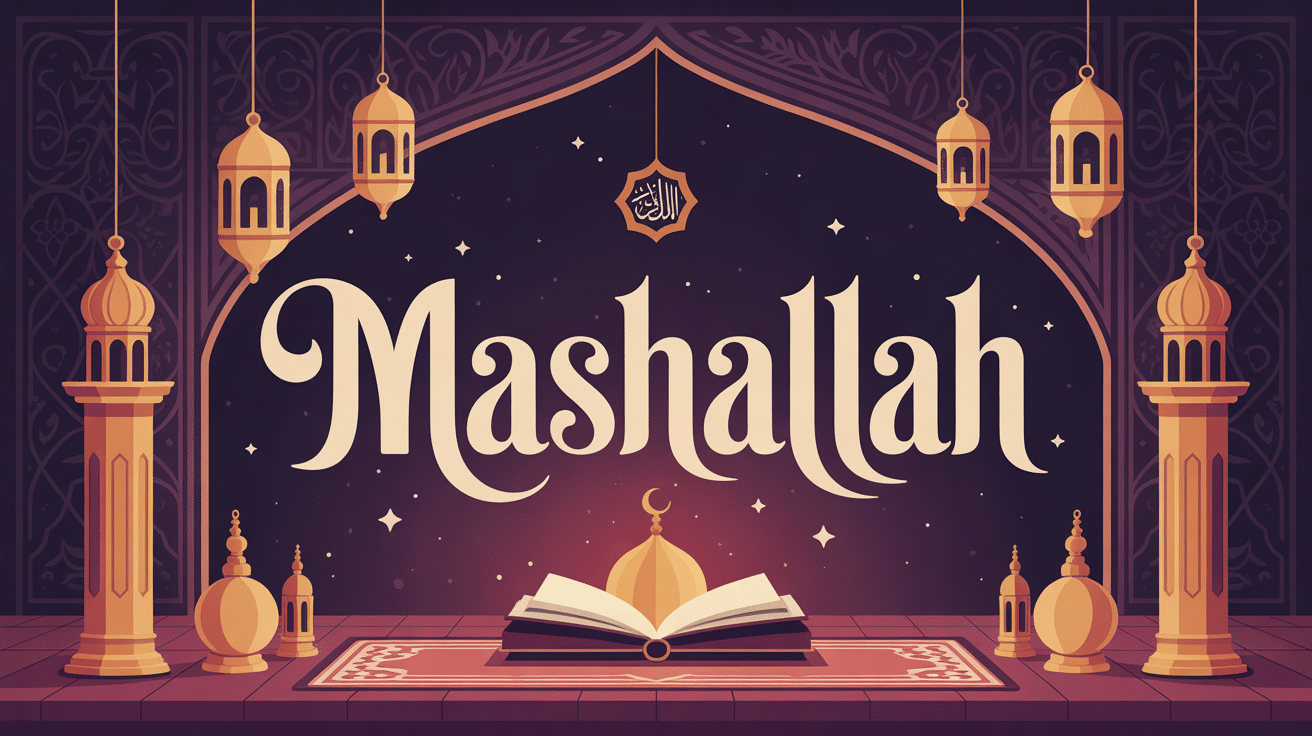 Illustration mashallah élégante spiritualité motifs arabes