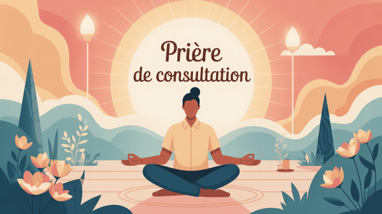 priere de consultation personnage méditatif lumière