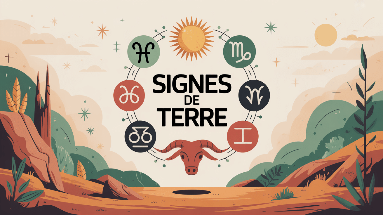 illustration des trois signes terre astrologiques