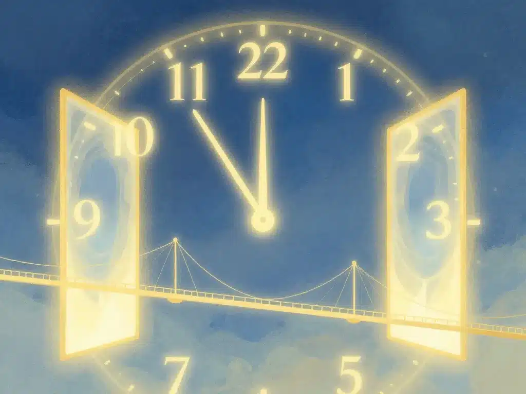 image 22:22 sens caché horloge abstraite