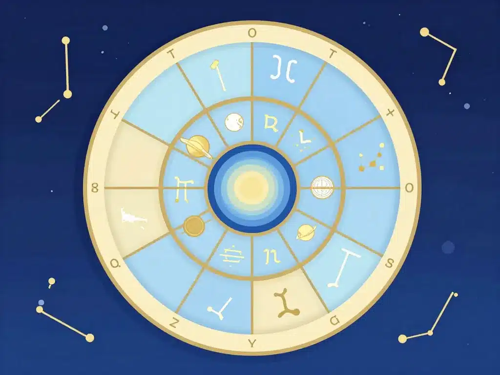 theme astral diagramme roue et symboles astrologiques