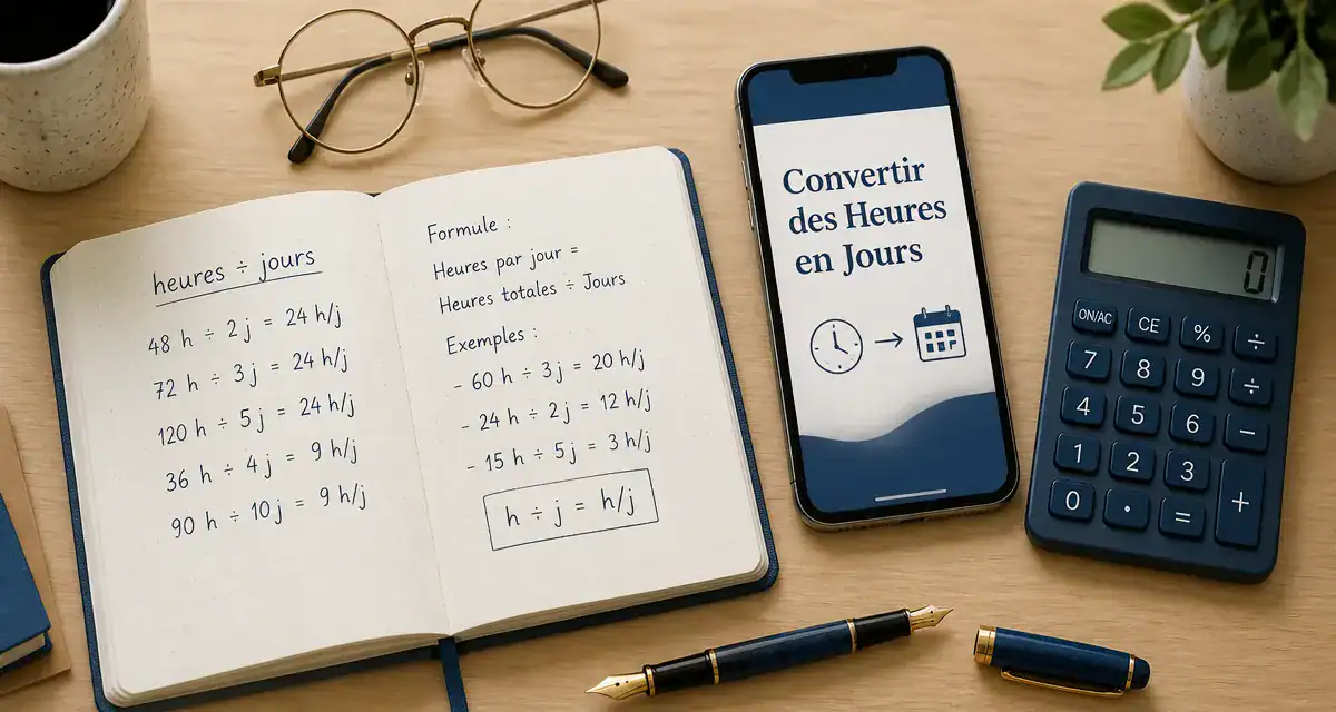 conversion heure jour bureau calcul