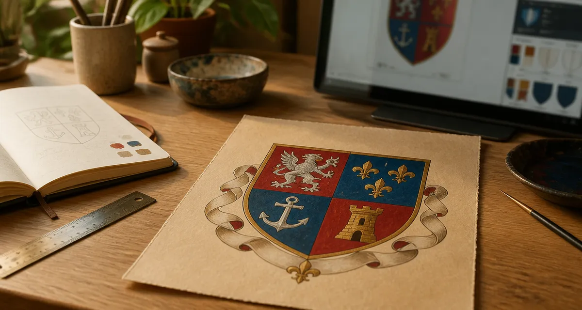 Créer son blason en ligne gratuit : blason héraldique sur papier
