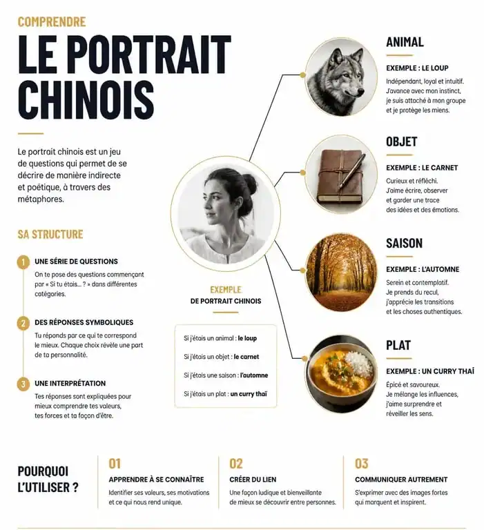 Exemples de portrait chinois pour mieux se connaître et briser la glace
