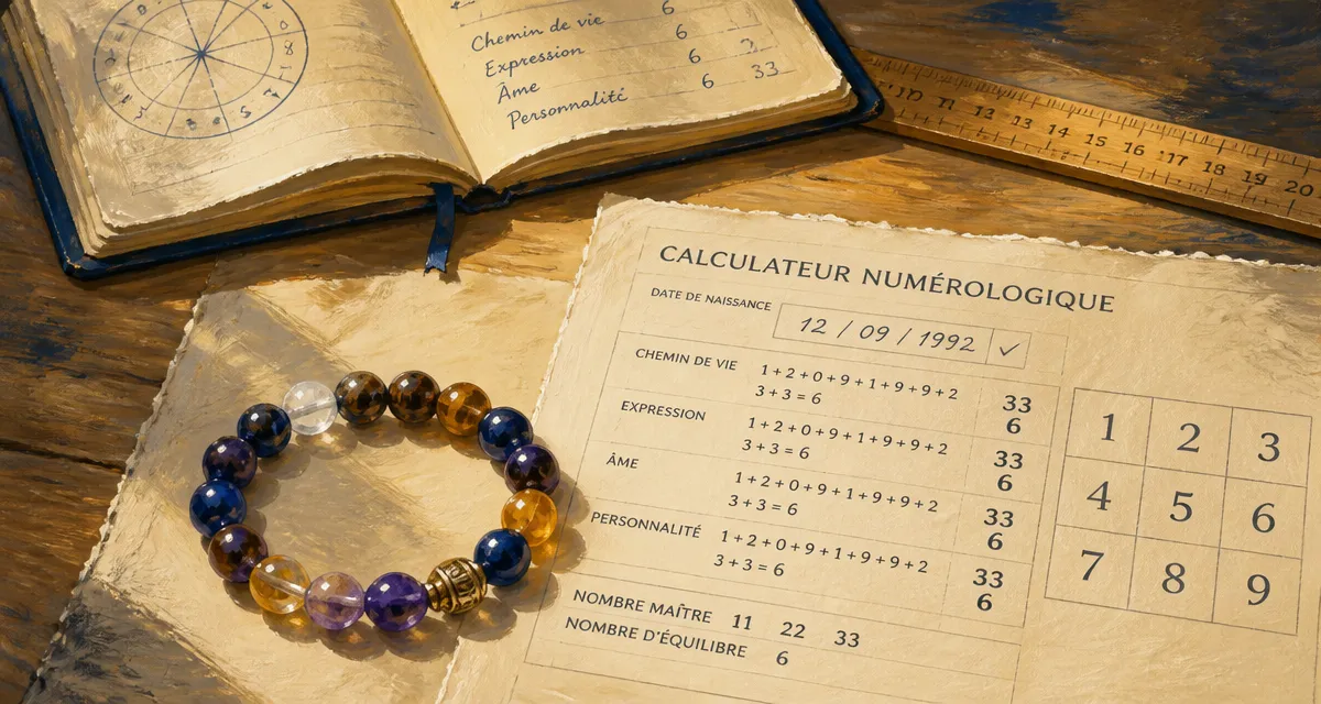 Pierre de vie : calcul cristal selon numérologie