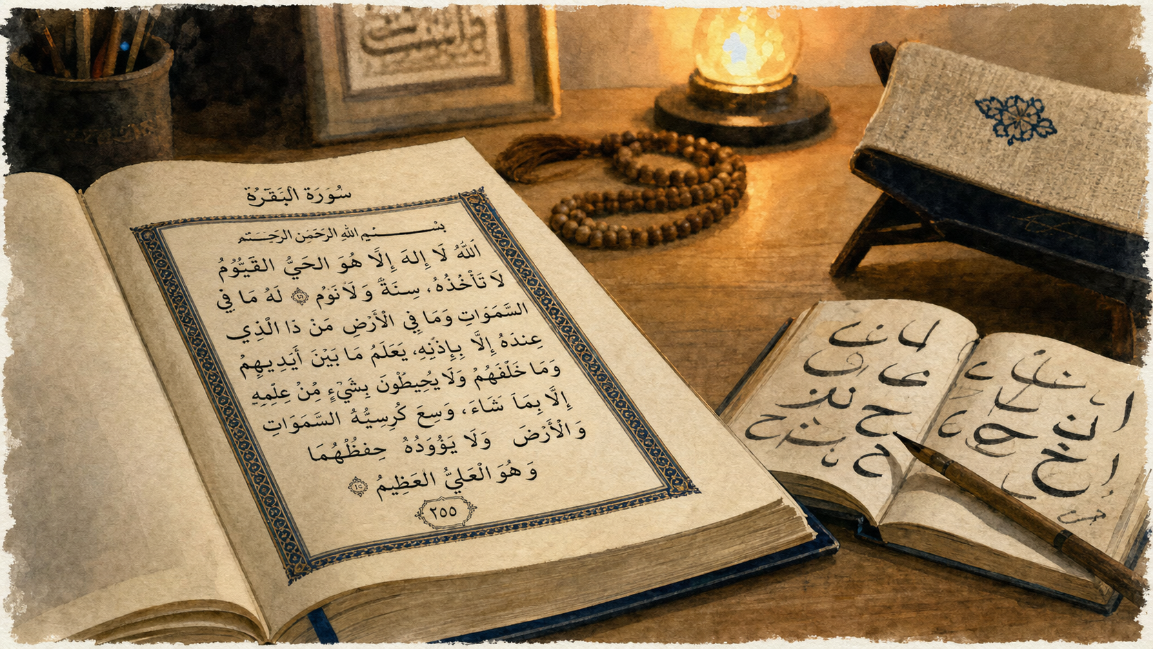 Ayat al kursi en arabe, Coran ouvert verset 255
