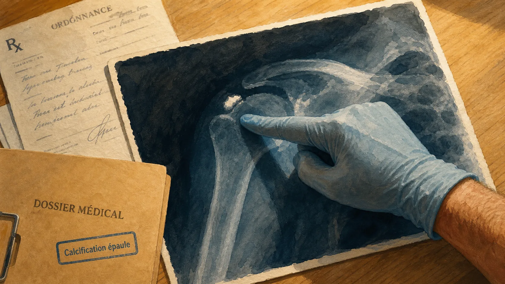 Radiographie d’épaule montrant calcification épaule cancer
