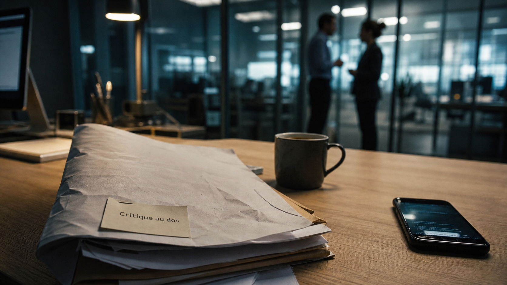 Collègue qui critique dans le dos : discussion à voix basse au bureau